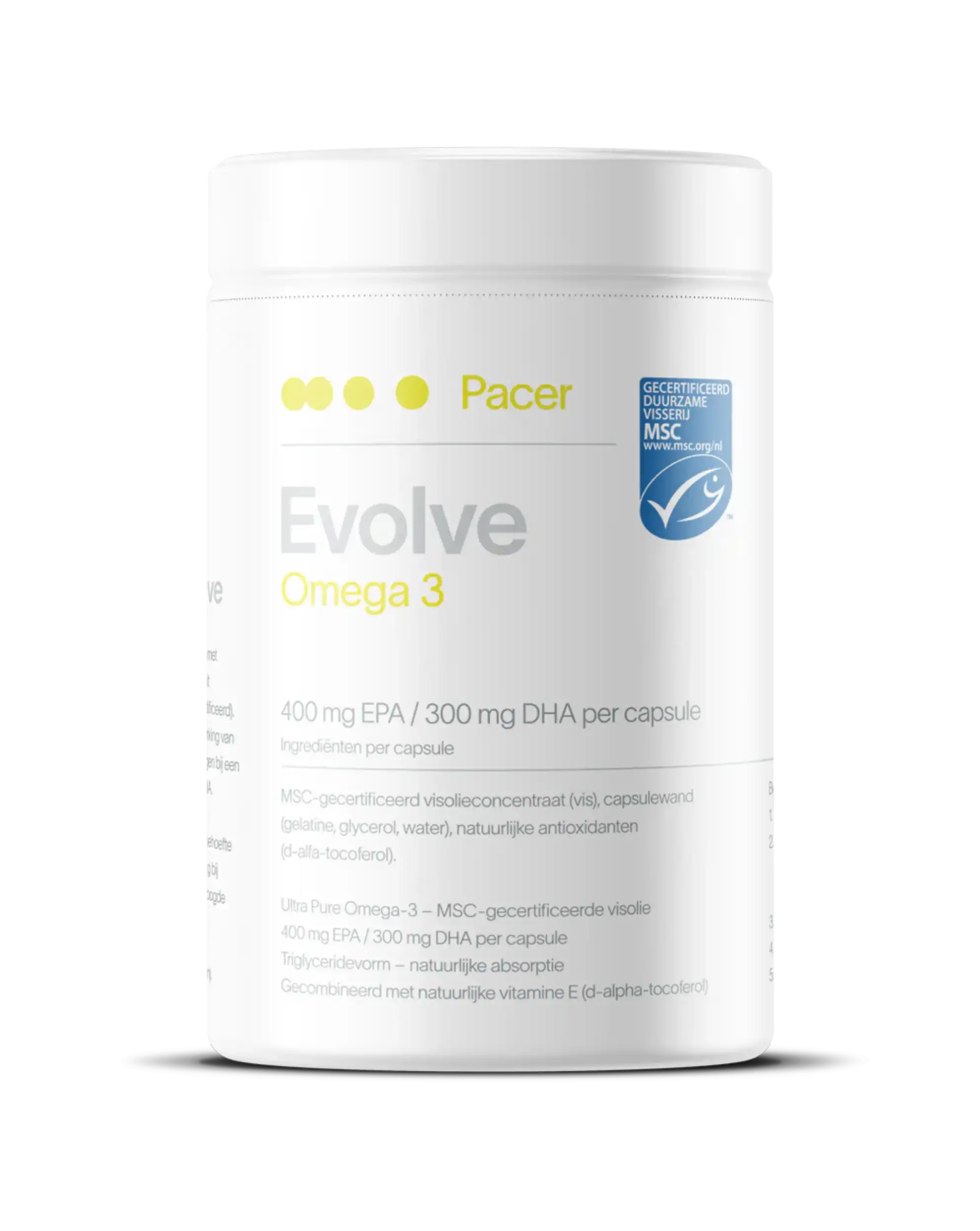 mockup van de omega 3 van pacer, evolve, met MSC certificering