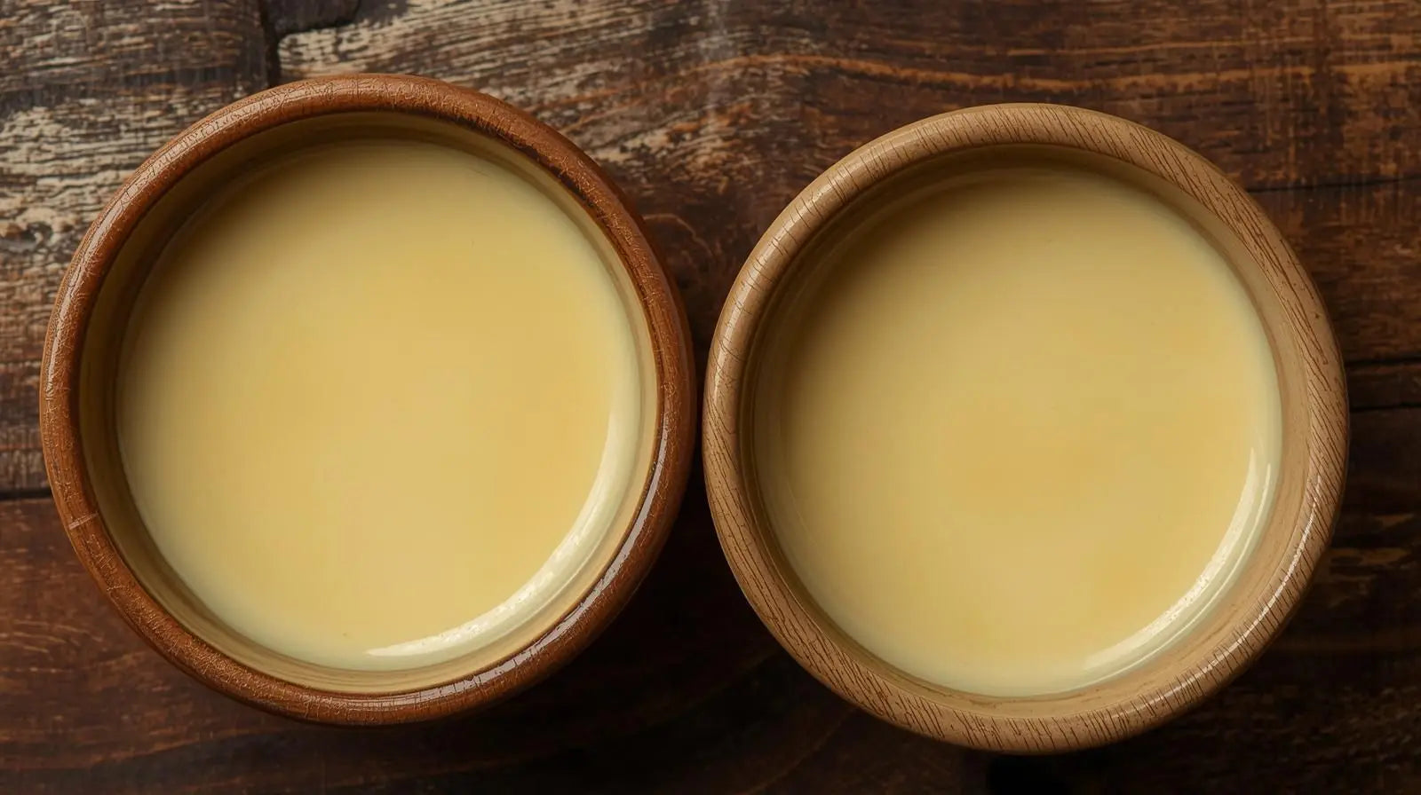 bovenaanzicht van twee schaaltjes met daarin een eiwit flan zonder suiker. gemaakt door pacer nutrition, hoog in eiwitten