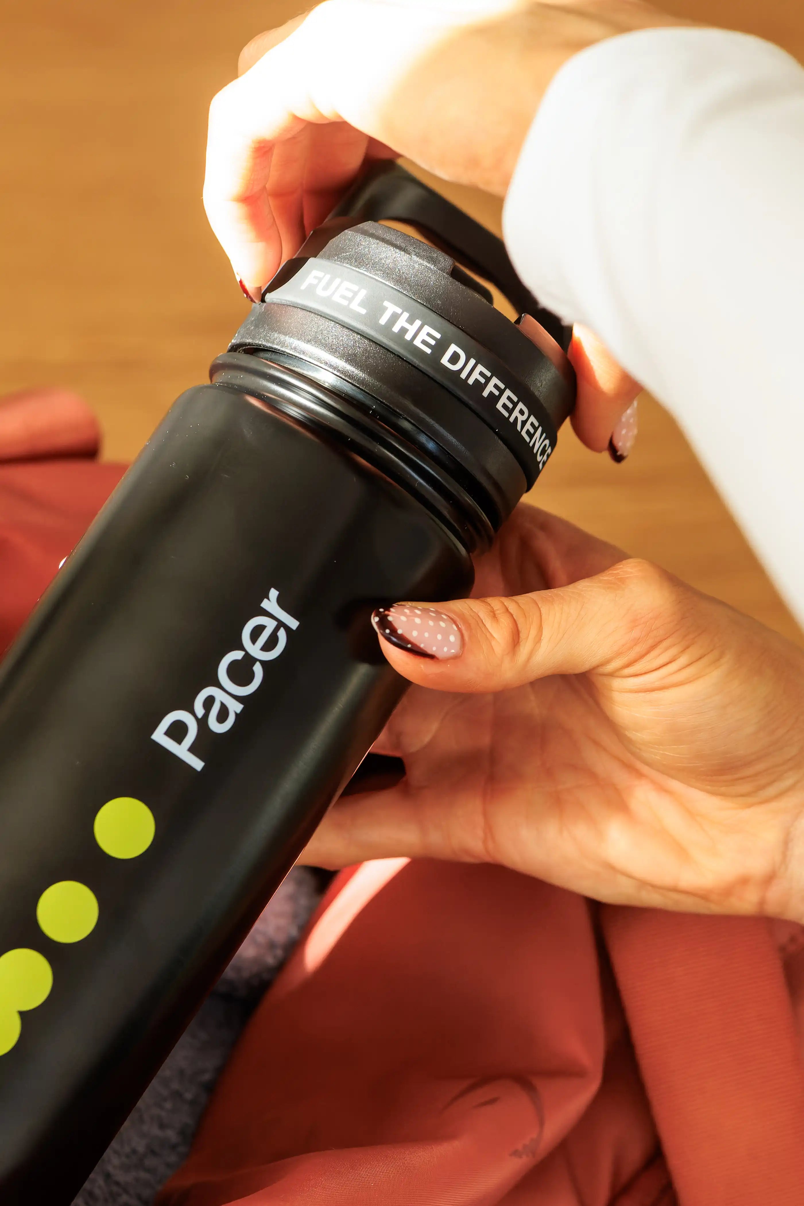 PACER waterfles in sporttas – ideaal voor onderweg